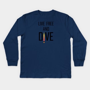 Helldivers "Live Free And Dive" Black Text Kids Long Sleeve T-Shirt